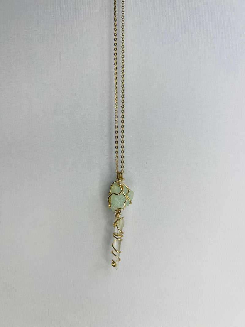 Aquamarine/Quartz necklace