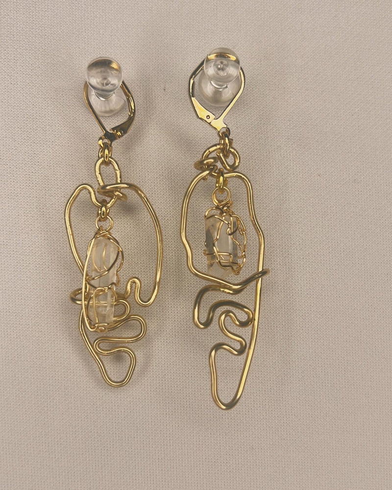 Quartz badu earrings